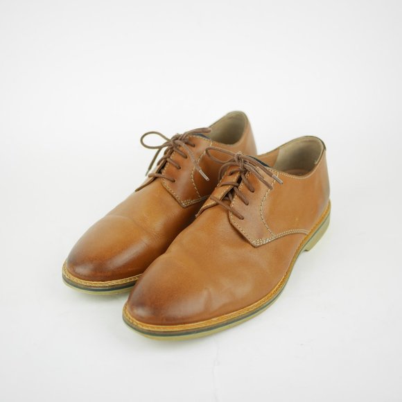 CLARKS Men\'s 11 W - Brown tan leather oxfords lace up casual comfort dress shoes main image 13